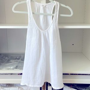 Lou & Grey racer back gauze flowy tank top